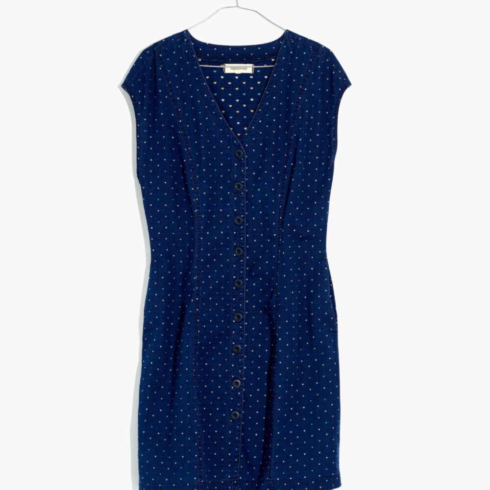 New Lower Price!! Indigo Cap-Sleeve Button-Front … - image 4